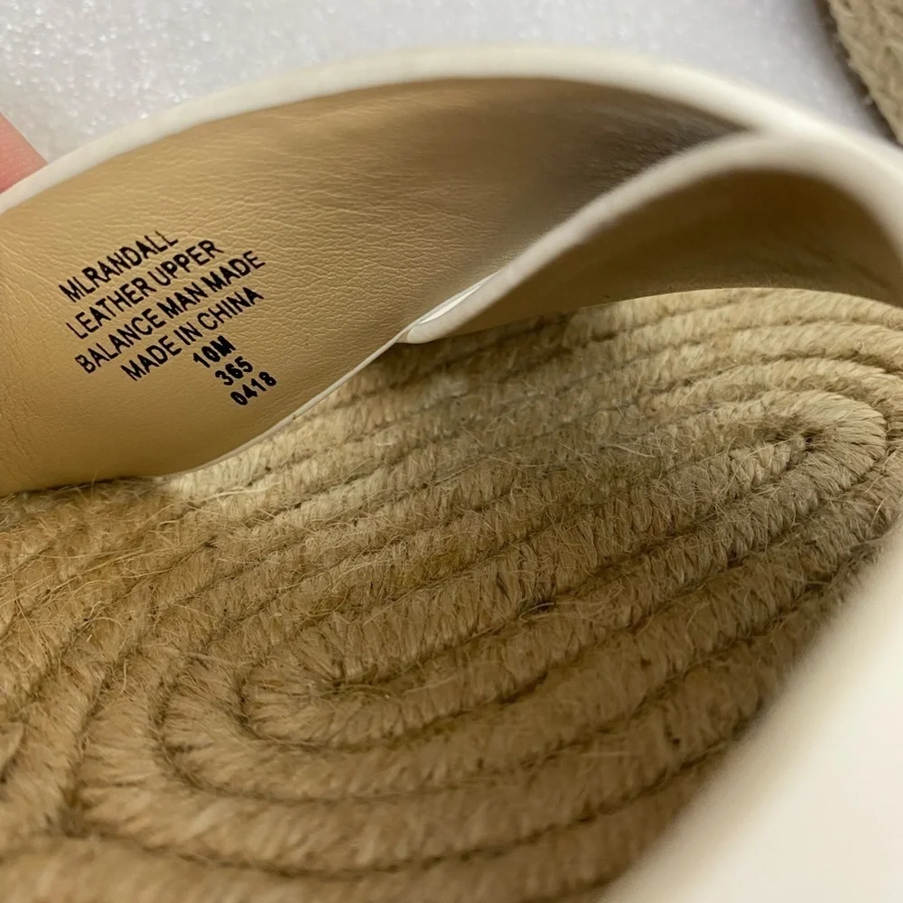 Marc Fisher Randall Platform Wedge Espadrille White Leather Summer sandals 10 M